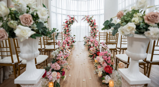 THE ELLE FLORAL PEDESTALS AND URNS SET