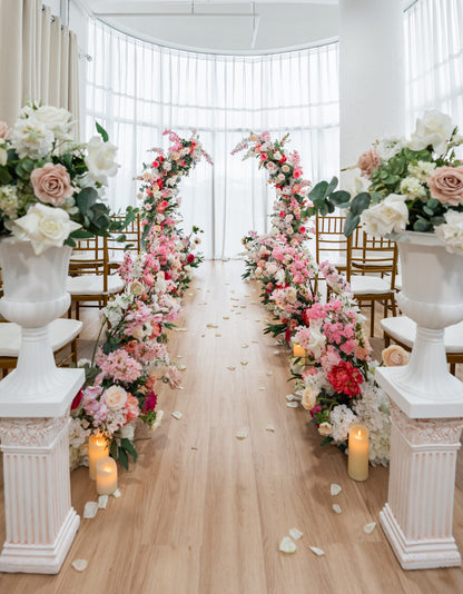THE ELLE FLORAL PEDESTALS AND URNS SET