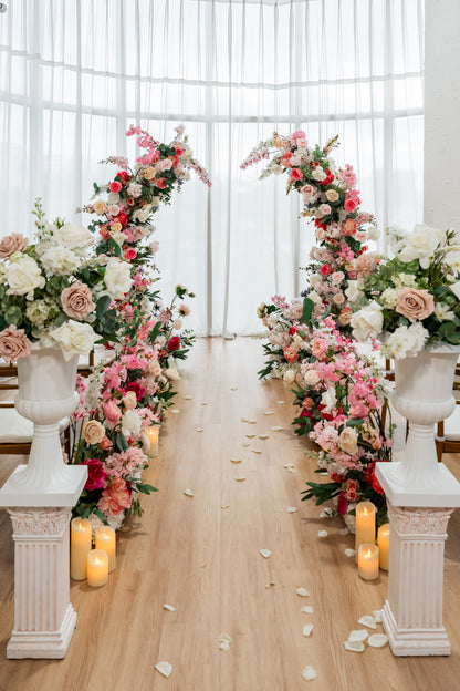 THE ELLE FLORAL PEDESTALS AND URNS SET