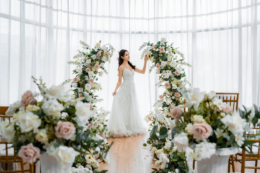 THE EMMA FLORAL PEDESTALS AND URNS SET
