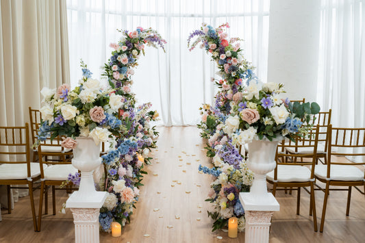 THE LEIA FLORAL PEDESTALS AND URNS SET